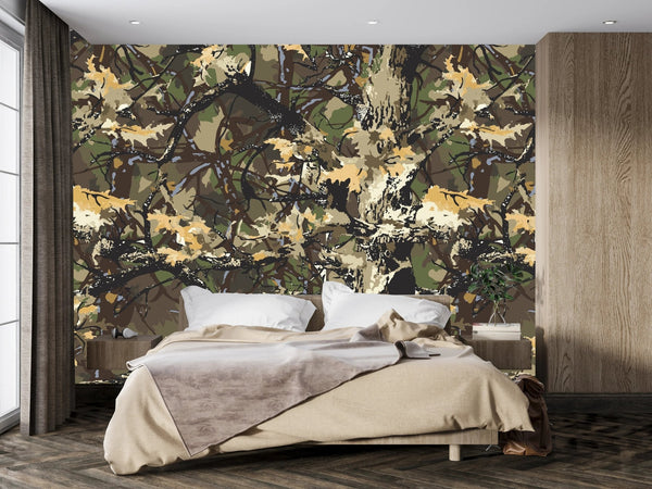 Real Tree Forest Camouflage Wallpaper, Seamless Pattern Mural, Oversized Custom Size Wall Art, Non - Woven, Non - Adhesive, Modern Wall Paper, Removable - Adawall Wallpaper - Registered Trade Accounts Only, Wallpaper Wholesale Account - W77977 - Adawall Wholesale - Wallpaper Wholesaler