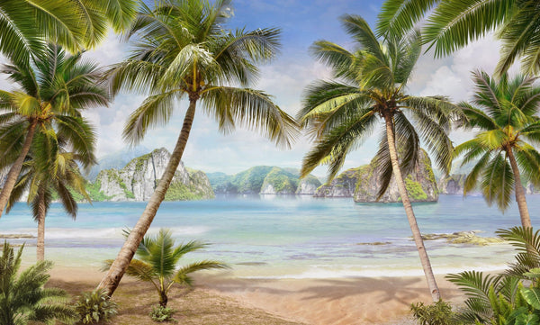 Realistic Beach Wallpaper, Landscape Mural, Oversized Custom Size Wall Art, Non - Woven, Non - Adhesive, Modern Wall Paper, Removable - Adawall Wallpaper - Registered Trade Accounts Only, Wallpaper Wholesale Account - W77991 - Adawall Wholesale - Wallpaper Wholesaler