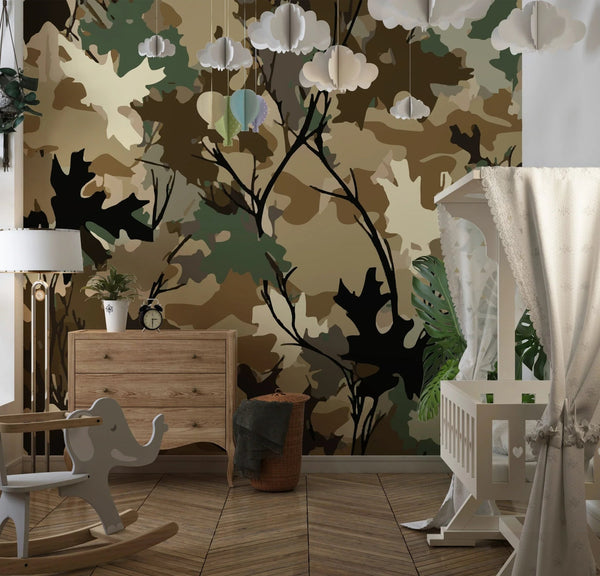 Realistic Camouflage Wallpaper, Seamless Pattern Mural, Oversized Custom Size Wall Art, Non - Woven, Non - Adhesive, Modern Wall Paper, Removable - Adawall Wallpaper - Registered Trade Accounts Only, Wallpaper Wholesale Account - W77966 - Adawall Wholesale - Wallpaper Wholesaler