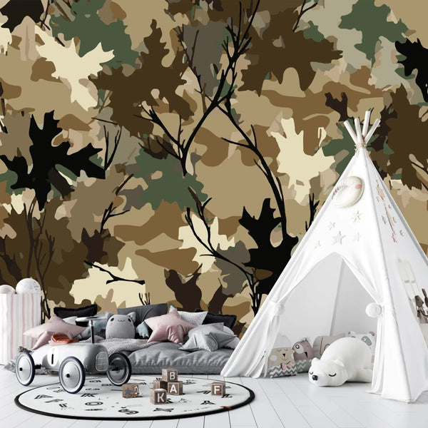 Realistic Camouflage Wallpaper, Seamless Pattern Mural, Oversized Custom Size Wall Art, Non - Woven, Non - Adhesive, Modern Wall Paper, Removable - Adawall Wallpaper - Registered Trade Accounts Only, Wallpaper Wholesale Account - W77966 - Adawall Wholesale - Wallpaper Wholesaler