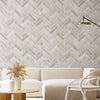 Realistic Embossed Brick Wallpaper, White, Ivory Chevron Pattern Stone Wall Decor, Home Commercial Use Textured Wallcovering - Walloro High End Wallcoverings & More