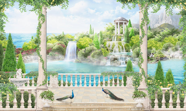 Realistic Waterfall Wallpaper, Architecture Mural, Oversized Custom Size Wall Art, Non - Woven, Non - Adhesive, Modern Wall Paper, Removable - Adawall Wallpaper - Registered Trade Accounts Only, Wallpaper Wholesale Account - W77992 - Adawall Wholesale - Wallpaper Wholesaler