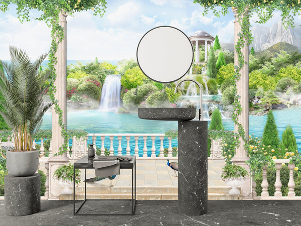 Realistic Waterfall Wallpaper, Architecture Mural, Oversized Custom Size Wall Art, Non - Woven, Non - Adhesive, Modern Wall Paper, Removable - Adawall Wallpaper - Registered Trade Accounts Only, Wallpaper Wholesale Account - W77992 - Adawall Wholesale - Wallpaper Wholesaler
