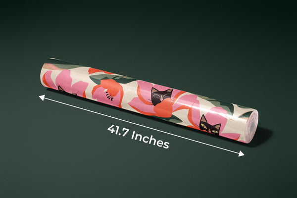 Red and Pink Floral, Kittens Wallpaper, Seamless Pattern Mural, Oversized Custom Size Wall Art, Non - Woven, Non - Adhesive, Modern Wall Paper, Removable - Adawall Wallpaper - Registered Trade Accounts Only, Wallpaper Wholesale Account - W77873 - Adawall Wholesale - Wallpaper Wholesaler