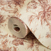 Red Tropical Toile Textured Wallpaper, Stylish Plants Animals Jungle Forest Theme Wallcovering - Adawall Wallpaper - Registered Trade Accounts Only, Wallpaper Wholesale Account - 9909-4 - Adawall Wholesale - Wallpaper Wholesaler
