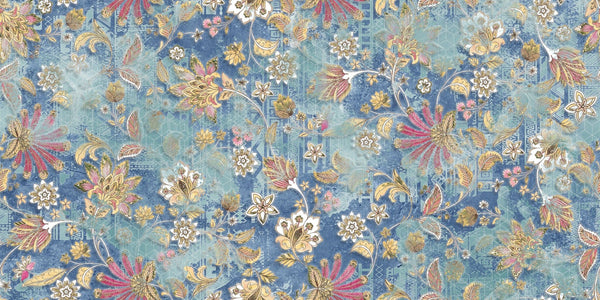 Rose Flower Wallpaper, Blue Background Mural, Oversized Custom Size Wall Art, Non - Woven, Non - Adhesive, Modern Wall Paper, Removable - Adawall Wallpaper - Registered Trade Accounts Only, Wallpaper Wholesale Account - W77844 - Adawall Wholesale - Wallpaper Wholesaler