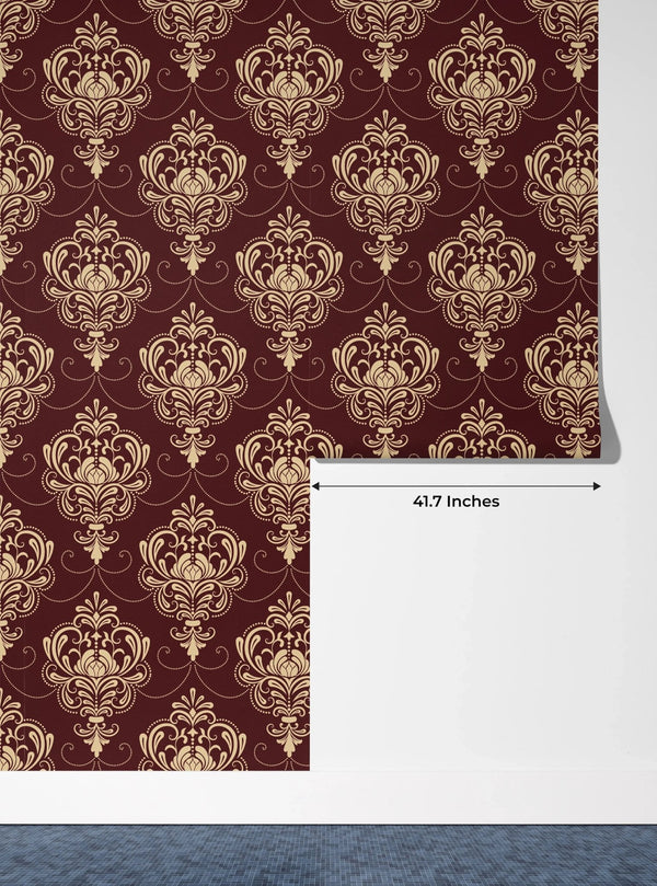 Royal Victorian Damask Wallpaper, Seamless Pattern Mural, Oversized Custom Size Wall Art, Non - Woven, Non - Adhesive, Modern Wall Paper, Removable - Adawall Wallpaper - Registered Trade Accounts Only, Wallpaper Wholesale Account - W78086 - Adawall Wholesale - Wallpaper Wholesaler