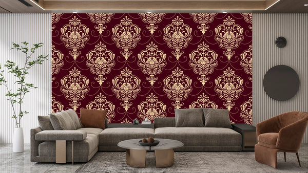 Royal Victorian Damask Wallpaper, Seamless Pattern Mural, Oversized Custom Size Wall Art, Non - Woven, Non - Adhesive, Modern Wall Paper, Removable - Adawall Wallpaper - Registered Trade Accounts Only, Wallpaper Wholesale Account - W78086 - Adawall Wholesale - Wallpaper Wholesaler