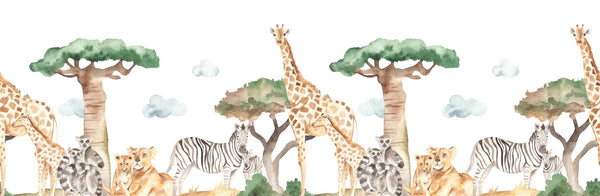 Savannah Watercolor Wallpaper, Seamless Pattern Mural, Oversized Custom Size Wall Art, Non - Woven, Non - Adhesive, Modern Wall Paper, Removable - Adawall Wallpaper - Registered Trade Accounts Only, Wallpaper Wholesale Account - W77954 - Adawall Wholesale - Wallpaper Wholesaler