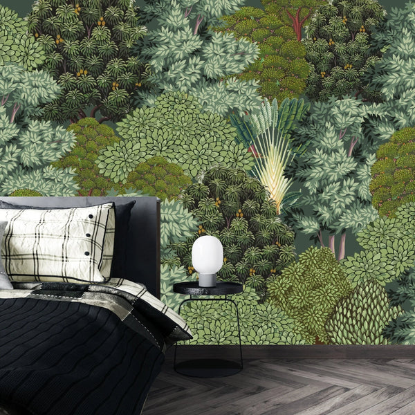 Seamless Trees Wallpaper, Traditional Mural, Oversized Custom Size Wall Art, Non - Woven, Non - Adhesive, Modern Wall Paper, Removable - Adawall Wallpaper - Registered Trade Accounts Only, Wallpaper Wholesale Account - W77561 - Adawall Wholesale - Wallpaper Wholesaler