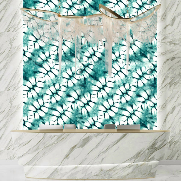 Shibori Green Tones Wallpaper, Seamless Pattern Mural, Oversized Custom Size Wall Art, Non - Woven, Non - Adhesive, Modern Wall Paper, Removable - Adawall Wallpaper - Registered Trade Accounts Only, Wallpaper Wholesale Account - W77570 - Adawall Wholesale - Wallpaper Wholesaler