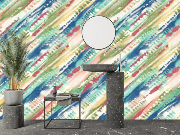 Shibori Tie Dye Wallpaper, Seamless Mural, Oversized Custom Size Wall Art, Non - Woven, Non - Adhesive, Modern Wall Paper, Removable - Adawall Wallpaper - Registered Trade Accounts Only, Wallpaper Wholesale Account - W77882 - Adawall Wholesale - Wallpaper Wholesaler
