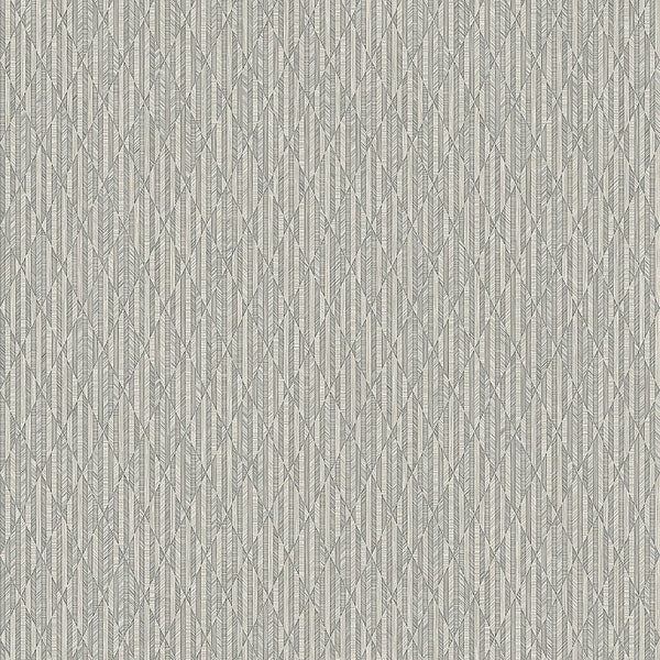 Silver Diamond Shapes Wallpaper, Shiny 3D Deep Embossed Lines Stylish Modern Wallcovering - Walloro High End Wallcoverings & More