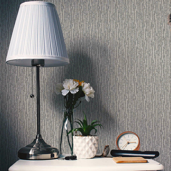 Silver Diamond Shapes Wallpaper, Shiny 3D Deep Embossed Lines Stylish Modern Wallcovering - Adawall Wallpaper - Registered Trade Accounts Only, Wallpaper Wholesale Account - 23205-3 - Adawall Wholesale - Wallpaper Wholesaler