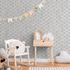 Silver Geometric Chain Pattern Wallpaper, Deep Embossed Stylish Sparkling Luxury Design - Walloro High End Wallcoverings & More