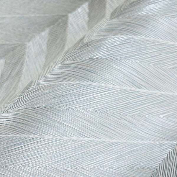 Silver Shiny Chevron Wallpaper, Deep Embossed Luxury Shimmering Geometric Pattern Wall Paper, Large Non-Pasted 114 sq ft Roll - Walloro High End Wallcoverings & More