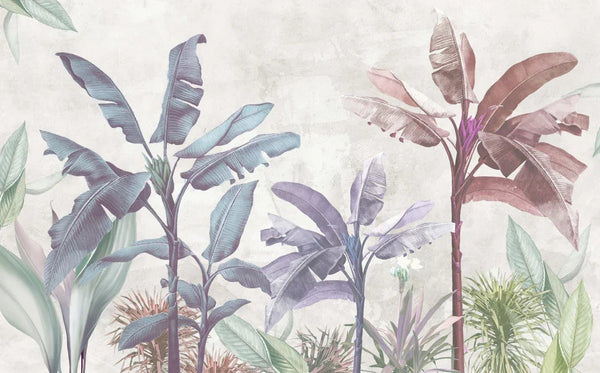 Soft Color Tropical Leaves Wallpaper, Banana Trees Mural, Oversized Custom Size Wall Art, Non - Woven, Non - Adhesive, Modern Wall Paper, Removable - Adawall Wallpaper - Registered Trade Accounts Only, Wallpaper Wholesale Account - W77516 - Adawall Wholesale - Wallpaper Wholesaler