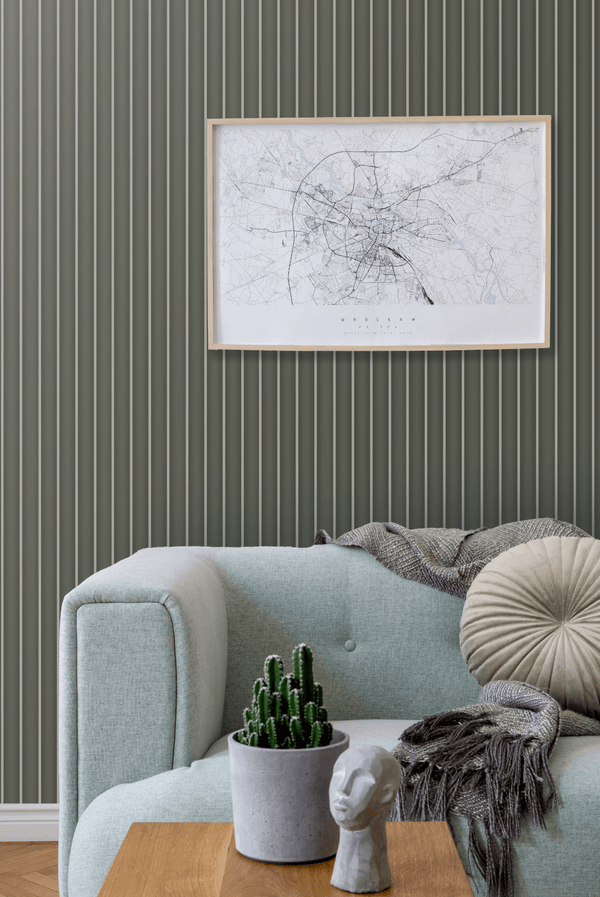 Soft Olive Green Modern Striped Panel , PS Wall Home Decoration Panel - Premium Quality - Adawall Wallpaper - Registered Trade Accounts Only, Wallpaper Wholesale Account - APS809 - Adawall Wholesale - Wallpaper Wholesaler