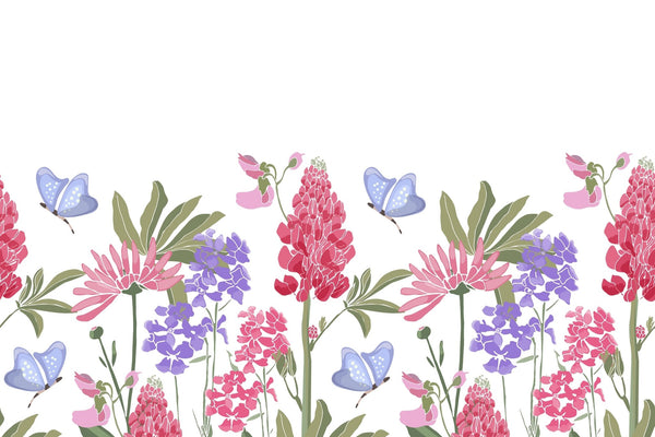 Spring Flowers Wallpaper, Seamless Pattern Mural, Oversized Custom Size Wall Art, Non - Woven, Non - Adhesive, Modern Wall Paper, Removable - Adawall Wallpaper - Registered Trade Accounts Only, Wallpaper Wholesale Account - W78014 - Adawall Wholesale - Wallpaper Wholesaler