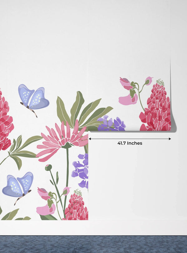 Spring Flowers Wallpaper, Seamless Pattern Mural, Oversized Custom Size Wall Art, Non - Woven, Non - Adhesive, Modern Wall Paper, Removable - Adawall Wallpaper - Registered Trade Accounts Only, Wallpaper Wholesale Account - W78014 - Adawall Wholesale - Wallpaper Wholesaler
