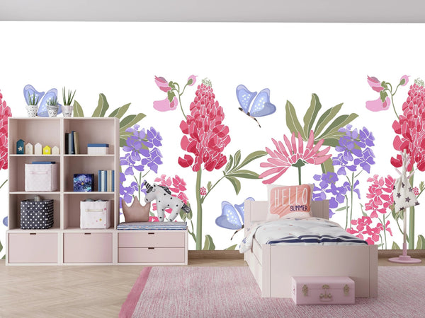 Spring Flowers Wallpaper, Seamless Pattern Mural, Oversized Custom Size Wall Art, Non - Woven, Non - Adhesive, Modern Wall Paper, Removable - Adawall Wallpaper - Registered Trade Accounts Only, Wallpaper Wholesale Account - W78014 - Adawall Wholesale - Wallpaper Wholesaler