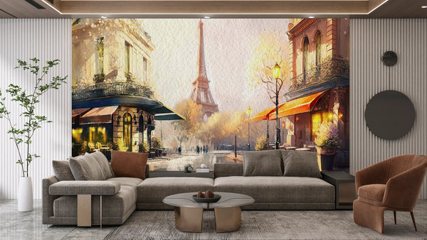 Spring in Paris Wallpaper, Eiffel Tower Mural, Oversized Custom Size Wall Art, Non - Woven, Non - Adhesive, Modern Wall Paper, Removable - Adawall Wallpaper - Registered Trade Accounts Only, Wallpaper Wholesale Account - W77820 - Adawall Wholesale - Wallpaper Wholesaler