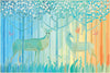 Stained Glass Deers Wallpaper, Spring Forest Mural, Oversized Custom Size Wall Art, Non - Woven, Non - Adhesive, Modern Wall Paper, Removable - Adawall Wallpaper - Registered Trade Accounts Only, Wallpaper Wholesale Account - W77948 - Adawall Wholesale - Wallpaper Wholesaler