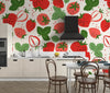 Strawberries, White Background Wallpaper, Seamless Pattern Mural, Oversized Custom Size Wall Art, Non - Woven, Non - Adhesive, Modern Wall Paper, Removable - Adawall Wallpaper - Registered Trade Accounts Only, Wallpaper Wholesale Account - W78044 - Adawall Wholesale - Wallpaper Wholesaler