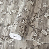 Stylish Floral Wallpaper, Gray, Brown Embossed Flocked Botanical Blossom Pattern, Bloom Design, Trendy Wall Accent Decoration - Adawall Wallpaper - Registered Trade Accounts Only, Wallpaper Wholesale Account - 1505-3 - Adawall Wholesale - Wallpaper Wholesaler