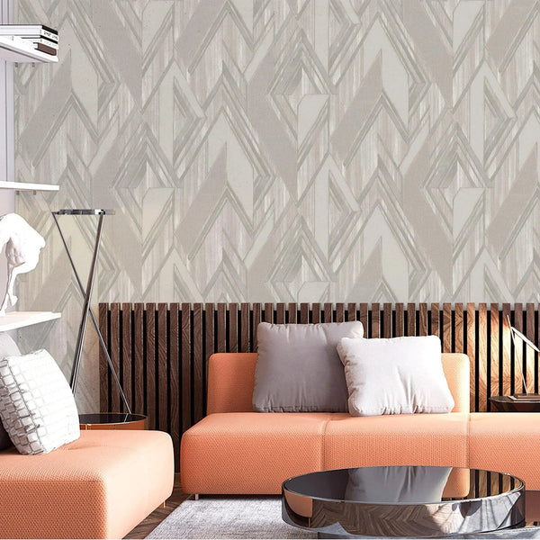 Stylish Herringbone Geometric Wallpaper, Gray, Silver Embossed Large Zigzag Pattern Wallcovering Wall Accent - Adawall Wallpaper - Registered Trade Accounts Only, Wallpaper Wholesale Account - 1205-3 - Adawall Wholesale - Wallpaper Wholesaler