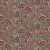 Stylish Paisley Green Red Wallpaper, Textured Wallcovering, Large 114 sq ft Roll, Washable, Home Wall Decor, Accent Wall Paper, Washable - Walloro High End Wallcoverings & More