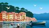 Summer day in Village Wallpaper, Boats, Sea Mural, Oversized Custom Size Wall Art, Non - Woven, Non - Adhesive, Modern Wall Paper, Removable - Adawall Wallpaper - Registered Trade Accounts Only, Wallpaper Wholesale Account - W77769 - Adawall Wholesale - Wallpaper Wholesaler