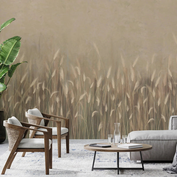 Swaying Wheat Field Wall Mural, Yellow Windy Wheat Wallpaper, Large Nature Custom Size Wall Covering, Non - Woven, Non - Pasted, Removable, Washable - Adawall Wallpaper - Registered Trade Accounts Only, Wallpaper Wholesale Account - SE302-1 - Adawall Wholesale - Wallpaper Wholesaler