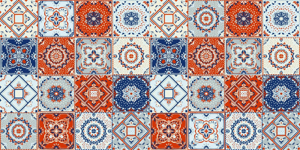 Talavera Indian Wallpaper, Seamless Pattern Mural, Oversized Custom Size Wall Art, Non - Woven, Non - Adhesive, Modern Wall Paper, Removable - Adawall Wallpaper - Registered Trade Accounts Only, Wallpaper Wholesale Account - W77677 - Adawall Wholesale - Wallpaper Wholesaler