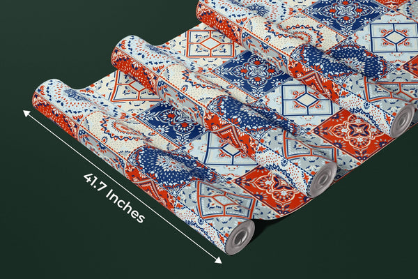 Talavera Indian Wallpaper, Seamless Pattern Mural, Oversized Custom Size Wall Art, Non - Woven, Non - Adhesive, Modern Wall Paper, Removable - Adawall Wallpaper - Registered Trade Accounts Only, Wallpaper Wholesale Account - W77677 - Adawall Wholesale - Wallpaper Wholesaler