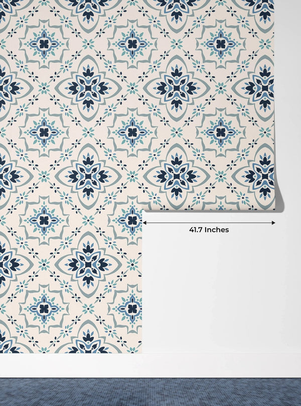 Talavera Wallpaper, Seamless Pattern Mural, Oversized Custom Size Wall Art, Non - Woven, Non - Adhesive, Modern Wall Paper, Removable - Adawall Wallpaper - Registered Trade Accounts Only, Wallpaper Wholesale Account - W77671 - Adawall Wholesale - Wallpaper Wholesaler