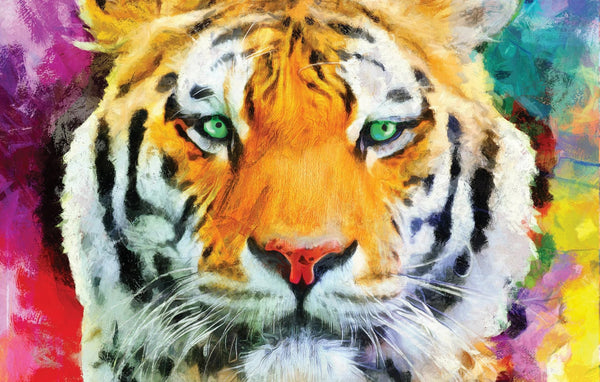 Tiger Wallpaper, Oil Painting Mural, Oversized Custom Size Wall Art, Non - Woven, Non - Adhesive, Modern Wall Paper, Removable - Adawall Wallpaper - Registered Trade Accounts Only, Wallpaper Wholesale Account - W78167 - Adawall Wholesale - Wallpaper Wholesaler
