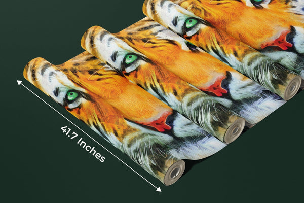 Tiger Wallpaper, Oil Painting Mural, Oversized Custom Size Wall Art, Non - Woven, Non - Adhesive, Modern Wall Paper, Removable - Adawall Wallpaper - Registered Trade Accounts Only, Wallpaper Wholesale Account - W78167 - Adawall Wholesale - Wallpaper Wholesaler