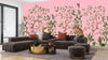 Tigers and Trees Wallpaper, Pink Background Mural, Oversized Custom Size Wall Art, Non - Woven, Non - Adhesive, Modern Wall Paper, Removable - Adawall Wallpaper - Registered Trade Accounts Only, Wallpaper Wholesale Account - W77687 - Adawall Wholesale - Wallpaper Wholesaler