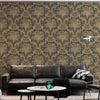 Timeless Velvet Feel Damask Embossed Wallpaper, Brown, Gold 3D Textured, Flocked, Washable, Luxury Wall Decoration - Adawall Wallpaper - Registered Trade Accounts Only, Wallpaper Wholesale Account - 1310-5 - Adawall Wholesale - Wallpaper Wholesaler