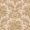 Timeless Velvet Feel Damask Embossed Wallpaper, Gold 3D Textured, Flocked, Washable, Luxury Wall Decoration - Walloro High End Wallcoverings & More