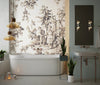 Toile de Jouy French Wallpaper, White Background Pattern Mural, Oversized Custom Size Wall Art, Non - Woven, Non - Adhesive, Modern Wall Paper, Removable - Adawall Wallpaper - Registered Trade Accounts Only, Wallpaper Wholesale Account - W77496 - Adawall Wholesale - Wallpaper Wholesaler