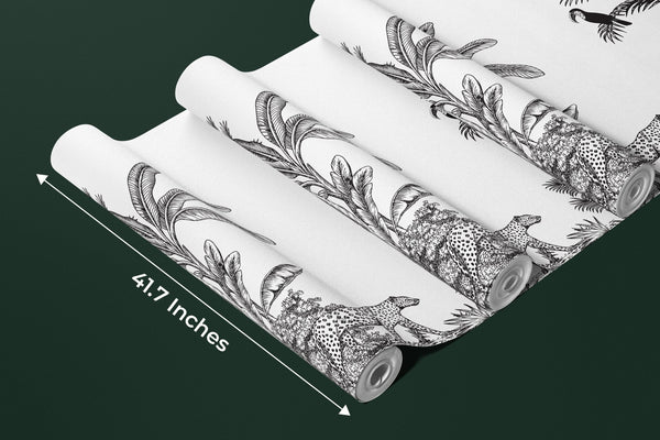Toile Tropical Wallpaper, Vintage Mural, Oversized Custom Size Wall Art, Non - Woven, Non - Adhesive, Modern Wall Paper, Removable - Adawall Wallpaper - Registered Trade Accounts Only, Wallpaper Wholesale Account - W77658 - Adawall Wholesale - Wallpaper Wholesaler