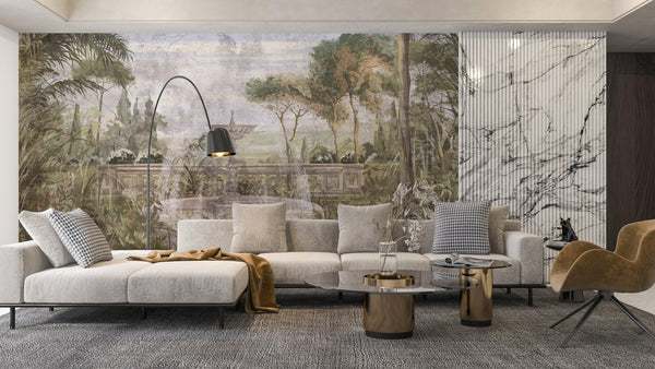 Toscana Garden Wallpaper, Plants and Trees Mural, Oversized Custom Size Wall Art, Non - Woven, Non - Adhesive, Modern Wall Paper, Removable - Adawall Wallpaper - Registered Trade Accounts Only, Wallpaper Wholesale Account - W77494 - Adawall Wholesale - Wallpaper Wholesaler