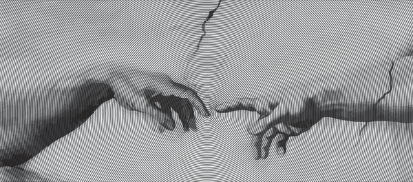 Touching Hands Wallpaper, Line Drawing Mural, Oversized Custom Size Wall Art, Non - Woven, Non - Adhesive, Modern Wall Paper, Removable - Adawall Wallpaper - Registered Trade Accounts Only, Wallpaper Wholesale Account - W78211 - Adawall Wholesale - Wallpaper Wholesaler