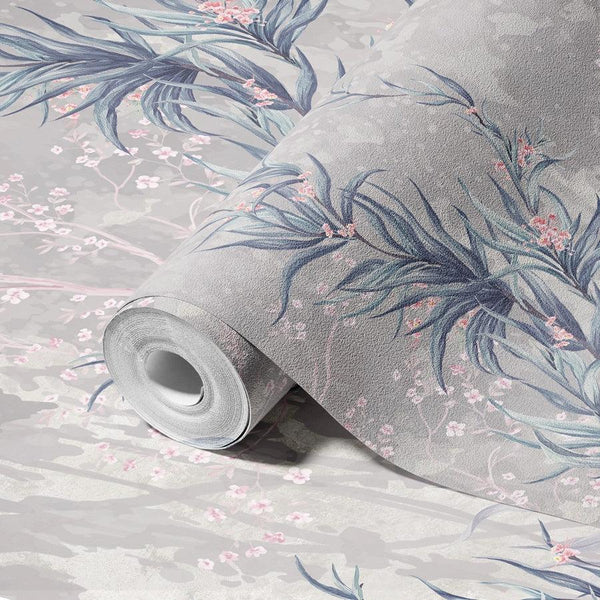 Tree Wall Mural, Blue Flowers Blossom Wallpaper, Extra Large Oversized Stylish Custom Size Wall Covering, Non - Woven, Non - Adhesive, Modern - Adawall Wallpaper - Registered Trade Accounts Only, Wallpaper Wholesale Account - SE317-2 - Adawall Wholesale - Wallpaper Wholesaler