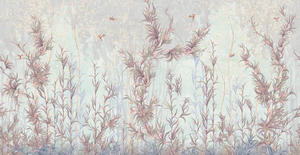 Tree Wall Mural, Light Gray Flowers Blossom Wallpaper, Extra Large Oversized Stylish Custom Size Wall Covering, Non - Woven, Non - Adhesive, Modern - Adawall Wallpaper - Registered Trade Accounts Only, Wallpaper Wholesale Account - SE317-1 - Adawall Wholesale - Wallpaper Wholesaler