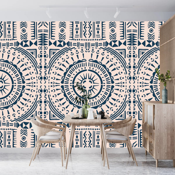 Tribal Aztec Wallpaper, Seamless Pattern Mural, Oversized Custom Size Wall Art, Non - Woven, Non - Adhesive, Modern Wall Paper, Removable - Adawall Wallpaper - Registered Trade Accounts Only, Wallpaper Wholesale Account - W77890 - Adawall Wholesale - Wallpaper Wholesaler