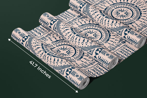 Tribal Aztec Wallpaper, Seamless Pattern Mural, Oversized Custom Size Wall Art, Non - Woven, Non - Adhesive, Modern Wall Paper, Removable - Adawall Wallpaper - Registered Trade Accounts Only, Wallpaper Wholesale Account - W77890 - Adawall Wholesale - Wallpaper Wholesaler