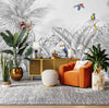 Tropical Animals Wallpaper, Blue Drawing Wall Mural, Custom Size Wall Covering, Non - Woven, Non - Pasted, Removable, Art - Adawall Wallpaper - Registered Trade Accounts Only, Wallpaper Wholesale Account - FJ307-2 - Adawall Wholesale - Wallpaper Wholesaler
